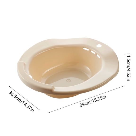 Rkxzt No-Squat Bidet Sitz Bath Basin for Postpartum Care and Hemorrhoid Relief 15.35 x 14.37 x 4.52 Inch Plastic Tub with Overflow Guard