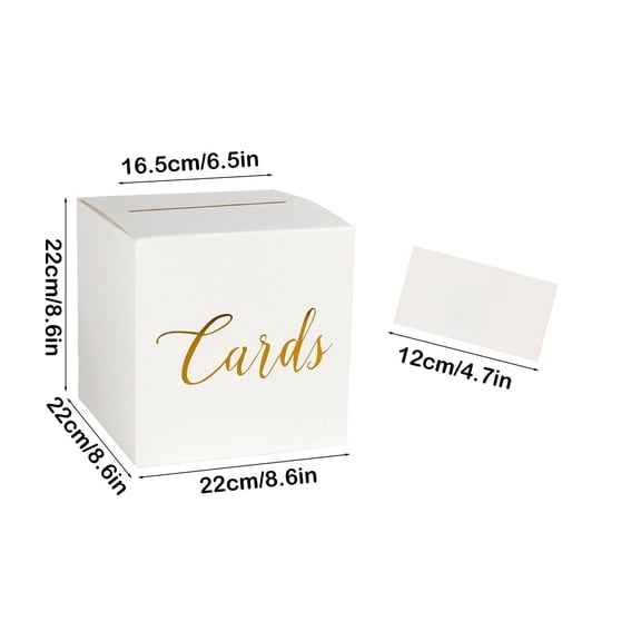 Rkxzt Paper Ballot Boxs,Foil Wedding Card Box Gift Holder for Reception Party Birthday Graduation 12.6x8.7x0.4 Inches with 10 Cards,Other