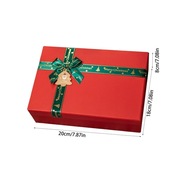 Rkxzt Paper Gift Box Christmas Gift Box Red Paper Packaging 20x18x8cm Large Holiday Birthday Present Box Home Decoration|Paper,Red