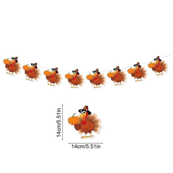 Rkxzt Paper Thanksgiving Decorative Flags,Thanksgiving Party Decorations 8Pcs Fall Pumpkin Turkey Pull Flags Banners Multicolor Paper 6.69x6.69in,Holiday