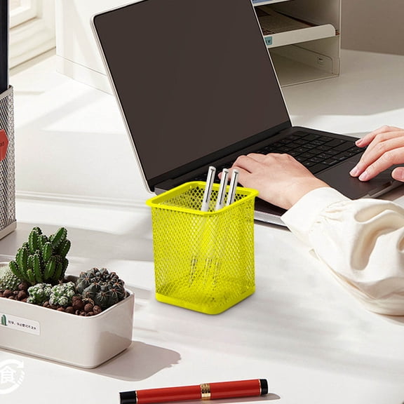 Rkxzt Pen Holder,Metal Mesh Pen Cup Organizer Desk Storage Jar for Office Home Supplies 9x10cm,Office Stationery