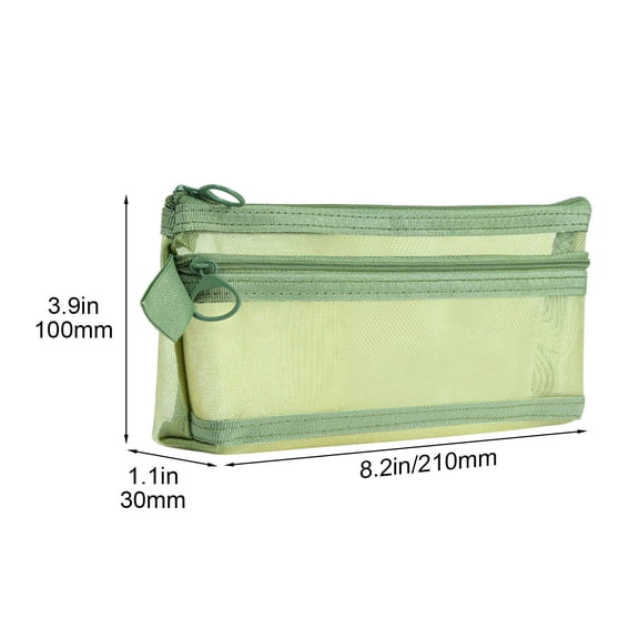 Rkxzt Pencil Case,Double Layer Transparent Mesh Pencil Case Large Capacity Stationery Organizer 8.27 x 3.94 x 1.18 Inches,Office &