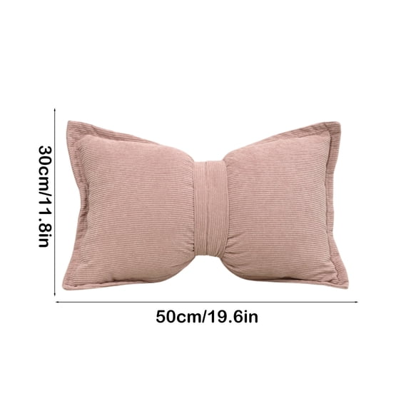 Rkxzt Pillow Linen Bow Pillow Cushion Lumbar Sofa Pillow 19.6x11.8 Inches Two-Purpose Decorative Throw Pillow Bedding|Cotton,Pink
