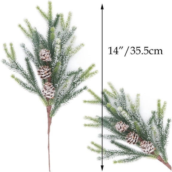 Rkxzt Pine Needles Christmas Pine Needles Branch Artificial Greenery Decor for Holiday Wreaths and Tree 35.5x5cm Green Plastic,Holiday Products|Plastic,Green