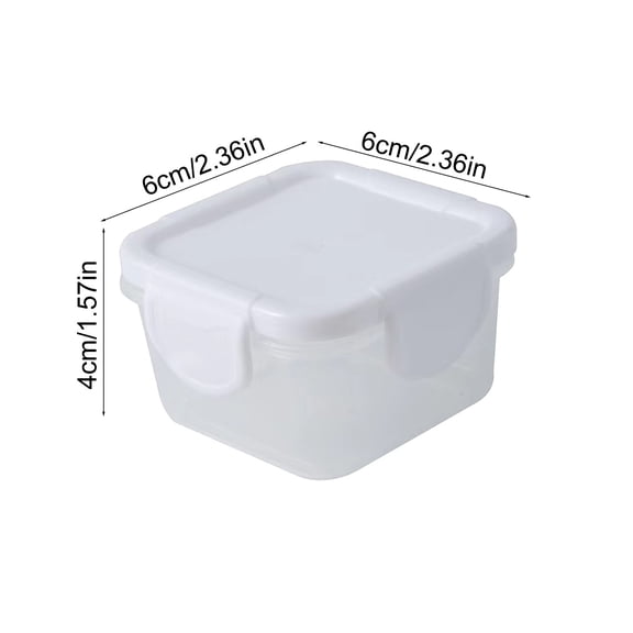 Rkxzt Pla Stic Crisper B Ox,Mini Food Storage Container with Lid 6x6x4cm Transparent Square Plastic Box for Snacks Portioning,Kitchen Storage