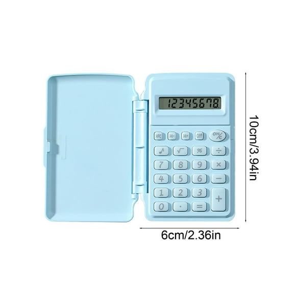 Rkxzt Plas Tic Calculator,8 Bit Flip Top Palm Sized Calculator with Mechanical Keyboard Feel, Solar and Battery Powered, Macaron Color, 1 Count,Home Office