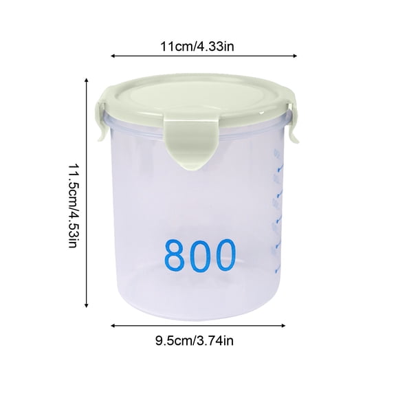 Rkxzt Plasti C Storage Jar,Graduated Round Storage Jars with Lids 4-Pack Plastic Kitchen Sealing Containers for Snacks Grains Yogurt,Kitchen Storage