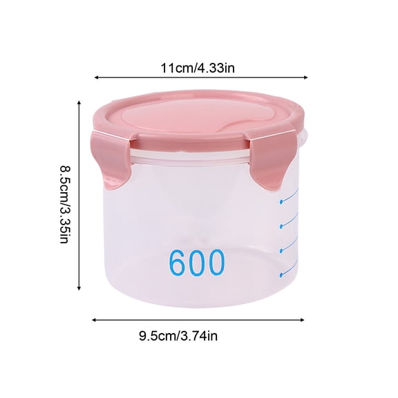 Rkxzt Plasti C Storage Jar,Graduated Round Storage Jars with Lids 4-Piece Set Plastic Kitchen Canisters for Snacks Grains Baking,Kitchen Storage