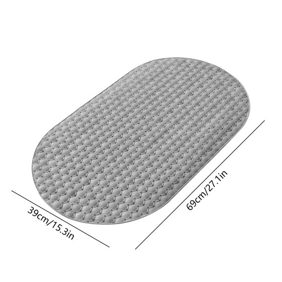 Rkxzt Plastic Anti-Slip Mat Non-Slip Suction Cup Shower Mat Bathroom Floor Mat Oval Massage Foot Mat 27x15 Inches Gray Bathroom Suppliesbath|Plastic,Gray