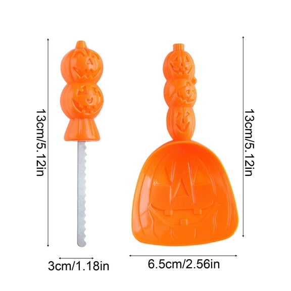 Rkxzt Plastic Carving Tool Set Pumpkin Carving Tool Set 2 Piece Metal Knife and Shovel Kit for Decorations,Holiday Products|Plastic,Orange