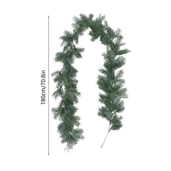 Rkxzt Plastic Christmas Simulation Rattan,Christmas Pine Garland 180cm Fake Greenery Decorative Rattan Strip with Green Needle Leaves,Holiday