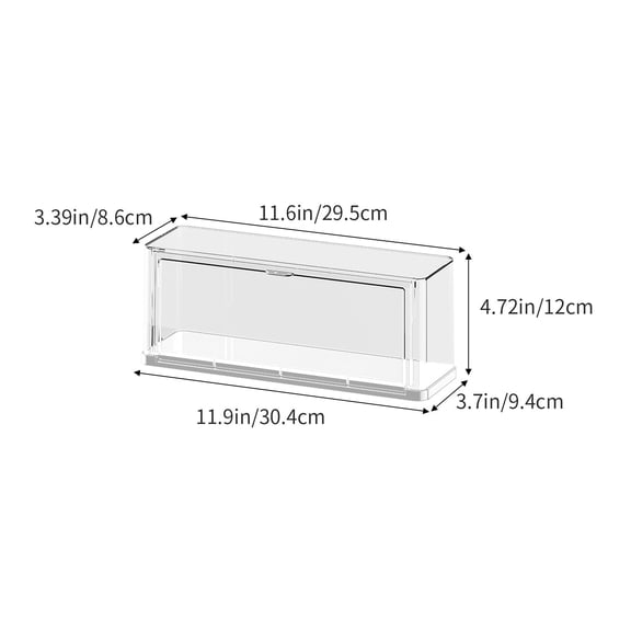 Rkxzt Plastic Figure Display Box,Stackable Figurine Display Box Dust Proof PET Plastic Storage Box Doll Display Stand 11.97x4.72x3.7in,Office Storage