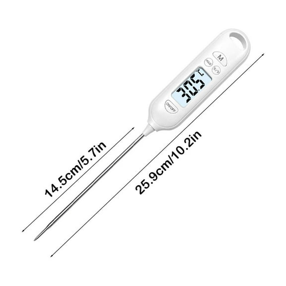 Rkxzt Plastic Food Temperature Gauge,Food Temperature Gauge with Stainless Steel Probe -50℃ to 300℃ Range LCD Display Magnetic Back Kitchen Baking Cooking