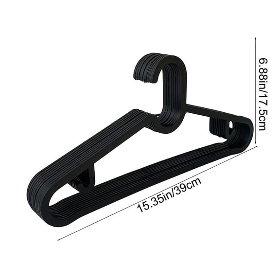 Rkxzt Plastic Hanger,Plastic Clothes Hangers 10 Pack Black or White 38.5x17.5cm Heavy Duty Non Slip Hangers for Home Use,Clothing & Closet