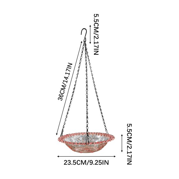 Rkxzt Plastic Hanging Basin Plastic Bird Feeder for Outdoor Balcony Hanging with Easy Fill and Clean Design Home Garden|Plastic,Red