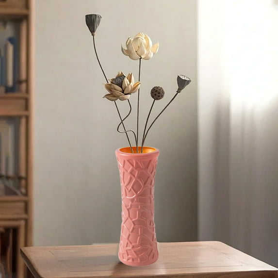Rkxzt Plastic Imitation Glazed Vase,Decorative Flower Pot for Living Room Or Tv Cabinet,Dried Flower Arrangement and Home Decoration for Modern Style