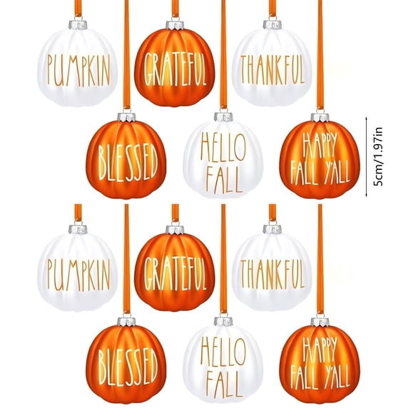 Rkxzt Plastic Ornaments Pumpkin Hanging Ornaments 12-Pack 5cm Orange Plastic Decorations,Holiday Products|Plastic,Orange