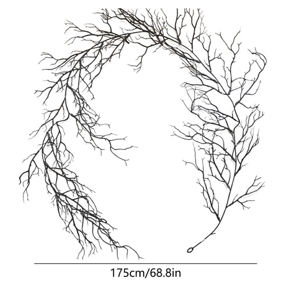 Rkxzt Plastic Rattan Artificial Black Rattan Tree Branches 68.9 Inch Indoor Decoration 2 Pack,Holiday Products|Plastic,Black