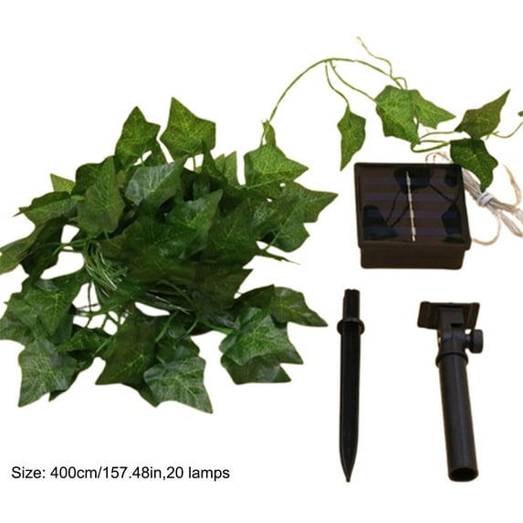 Rkxzt Plastic Rattan Light String Solar Powered Artificial Ivy Garland Lights with 8 Modes
