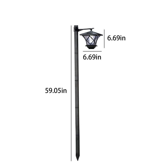 Rkxzt Plastic Solar Column Light Outdoor Solar Post Light, Vintage Style 59in Black Lamp Post with Cool White LED, IP44 Waterproof, Dual Installation for