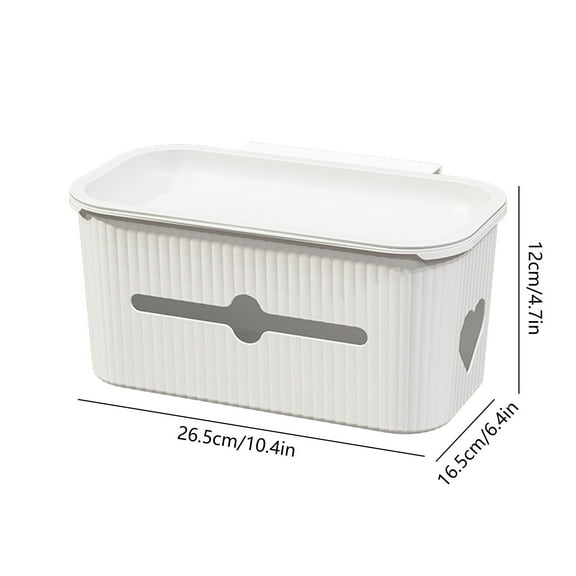 Rkxzt Plastic Storage Box,Bedside Hanging Basket Storage Organizer with Lid White Plastic Dormitory Phone Shelf 10.4x6.4x4.7",Storage