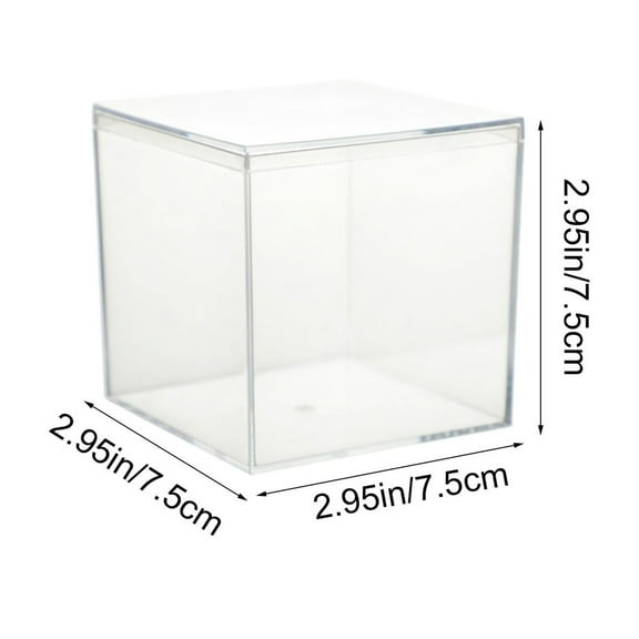 Rkxzt Plastic Storage Box Transparent Acrylic Storage Box with Lid 10x10x10cm Organizer for Candy Jewelry Crafts Storage & Organization|Plastic,Clear