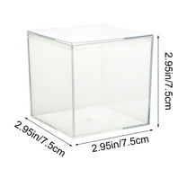 Rkxzt Plastic Storage Box Transparent Acrylic Storage Box with Lid 10x10x10cm Organizer for Candy Jewelry Crafts Storage Organization