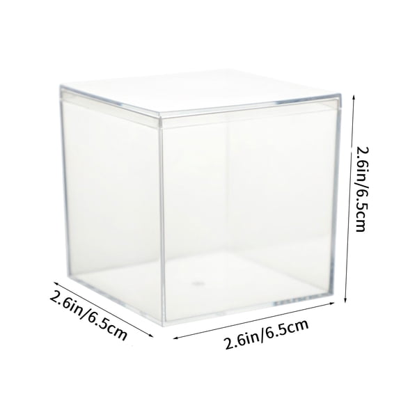 Rkxzt Plastic Storage Box Transparent Acrylic Storage Box with Lid 10x10x10cm Organizer for Candy Jewelry Crafts Storage & Organization|Plastic,Clear