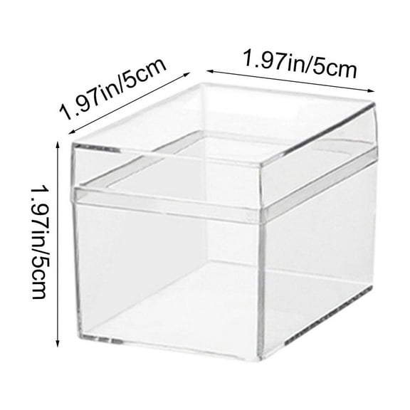 Rkxzt Plastic Storage Box,Transparent Square Plastic Storage Box with Lid 5x5x5cm Small Organizer Display Container 12 Pack,Storage &