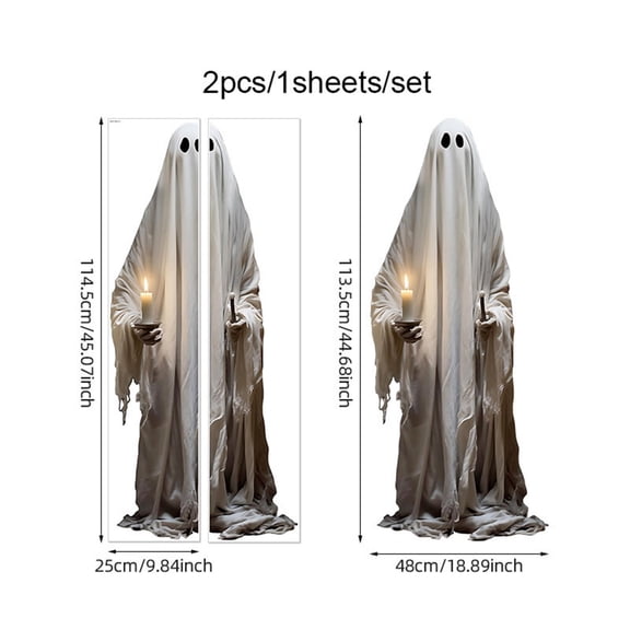Rkxzt Plastic Wall Stickers Ghost Wall Decal 4Pcs Large Self Adhesive PVC Door Window Decor 44.88x9.84in,Holiday Products