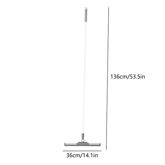 Rkxzt Plastics Broom,180 Degree Swivel Head Floor Scraper with 53 Inch Extendable Handle for Tile Glass Concrete Cleaning,Sweeping|Plastic,White