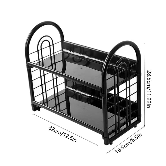 Rkxzt Plastics Rack,Desktop Storage Rack Organizer Plastic 2 Tier Shelf for Kitchen Bathroom Office 12.6 x 6.5 x 11.22 Inches White Pink Beige