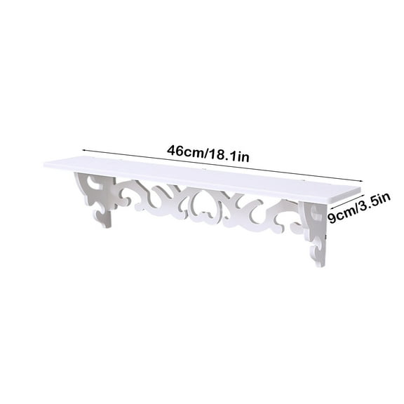 Rkxzt Plastics Shelves,Floating Shelves Wall Mount PVC Display Shelf 18.5x3.93x1.37 in White Storage Rack for Living Room Kitchen Office,Other|Pvc,White