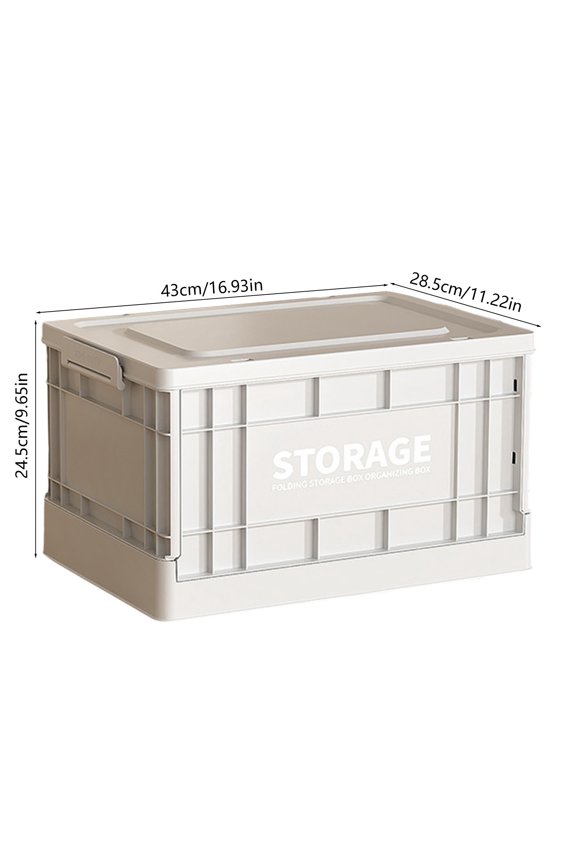 Plastics Storage,Foldable Plastic Storage Box Organizer Bin with Lid 43x28.5x24.5cm Large Capacity Home Wardrobe Clothes Toy Container,Storage