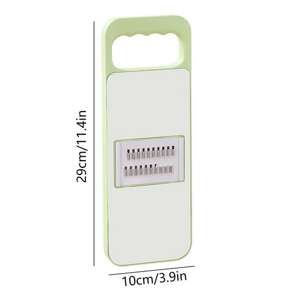 Rkxzt Plastics Vegetable Cutter,7-Piece Vegetable Slicer Set with Stainless Steel Blades, Hand Guard, Green Kitchen Mandoline Slicer for Shredding and