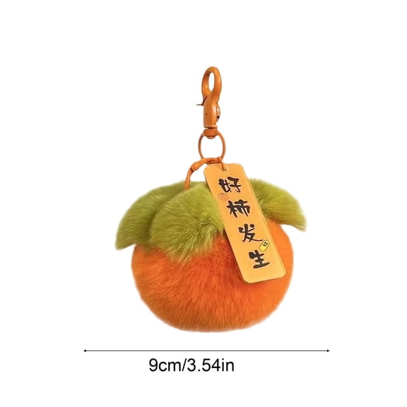 Rkxzt Plush Keychain,Persimmon Plush Keychain Pendant Ball Ornament Gift for Bag Keys 1 Piece 3.54in,Other Decoration|Polyester,Multicolor