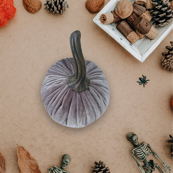 Rkxzt Plush Toys Velvet Pumpkins Decor Super Soft Stuffed Cotton Fall Home Decor Set of 6,Home Decor|Cloth,Coffee