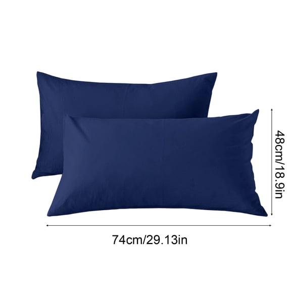 Rkxzt Polyester Cotton Pillowcase,Cooling Body Pillowcase for Hot Sleepers Breathable Velvet Soft 2 Pack 48x74cm,Pillow|Nylon,Spandex,Navy