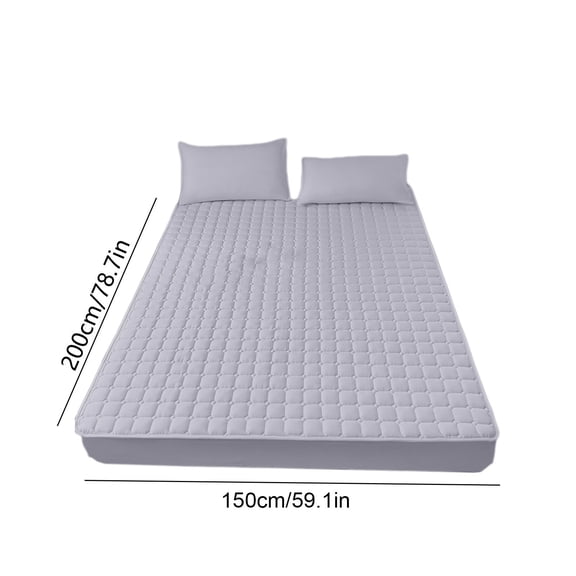 Rkxzt Polyester Fitted Sheet All Seasons Soft Non Slip Mattress Pad Double Bed Size 200x150cm Gray White Polyester Bedding|Nylon,Spandex,Gray