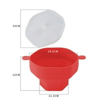 Rkxzt Popcorn Bucket 1PC Microwave Popcorn Bowl with Handle, Collapsible Silicone Popcorn Maker, High Temperature Resistant,Red Kitchen Supplies|Silica