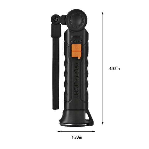 Rkxzt Portable Lamp Rechargeable LED Work Light with Magnetic Base 360 Degree Rotate 4 Modes Inspection Light Household Tools|Plastic,Black