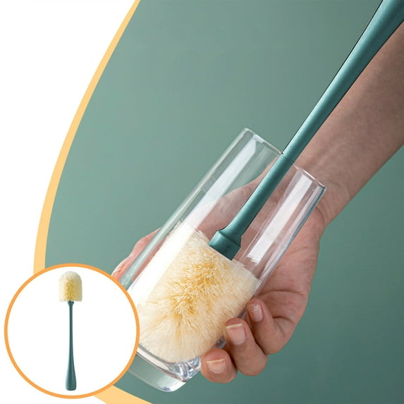 Rkxzt Portable Soft Rubber Cup Brush-Detachable Household Cleaning Brush,Kitchen Bottle Washer for Little One Bottles,Long 10.24 Inch Soft Cleaning Brush
