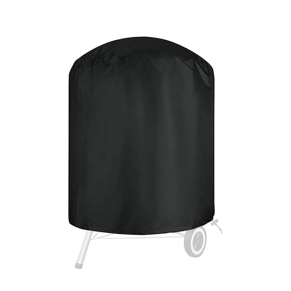 Rkxzt Protective Cover Heavy Duty 28-35 Inch Round Charcoal Kettle BBQ Grill Cover with Wind Drawstring Closure, Black or Gray Storage &