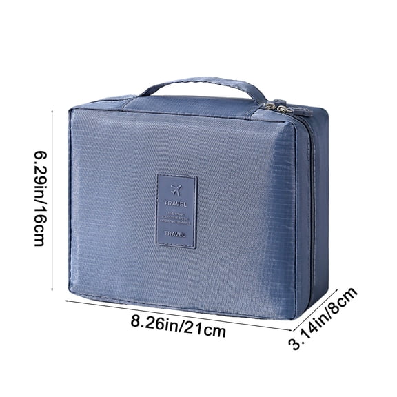 Rkxzt Pu Handbag,Handheld Makeup Bag Large Capacity Waterproof Storage Organizer Toiletry Bag 8.26x6.29x3.14in,Other|Pu,Gray