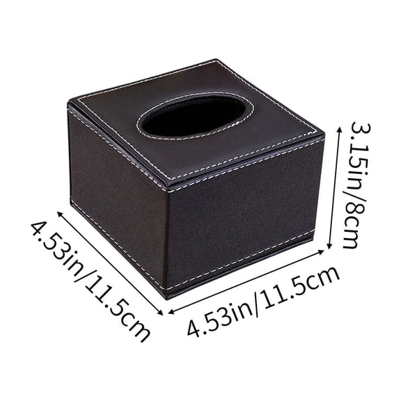Rkxzt Pu Leather Tissue Box,Polyurethane Leather Tissue Box Cover Hotel Restaurant Drawer Organizer Decorative Holder 4 Size Options 1 Count,Other|Pu,Black