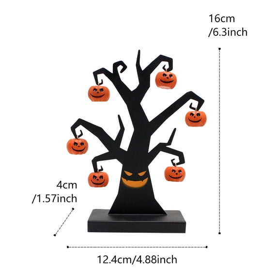 Rkxzt Pumpkin Iron Tree Decoration Ghost Pumpkin Tree Ornament Terrifying Mood Landscape Decoration with Stable Iron Base 1 Count,Decoration Ornaments|Iron,Black