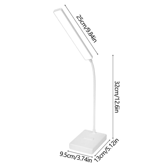 Rkxzt Reading Lamp LED Desk Lamp with Phone Charger Rack 3 Light Levels Eye Protection Reading Light White 5W Wireless Charging Lighting