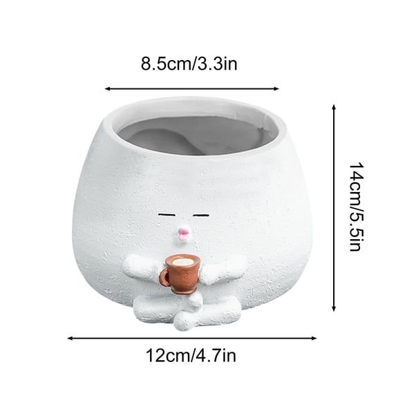 Rkxzt Seedling Pot,Pouting Flower Pot Planter with Drainage Holes Rocking Chair Design 12.5x14x8.5cm,Tools&Home Improvement
