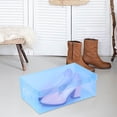 thumbnail image 1 of Rkxzt Shoe Storage,Foldable Plastic Shoe Box Organizer Storage Stackable Tidy Box Transparent 28x18.5x9.5cm,Clothing & Wardrobe Storage|Plastic,Blue, 1 of 8