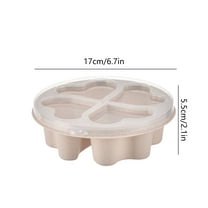Rkxzt Snack Box Heart-Shaped Snack Box with Lid 4 Compartment Plastic Food Storage Container 6.69x6.69x2.16"Stackable Bento Lunch Box Kitchen